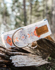 Orange and white aztec dog collar