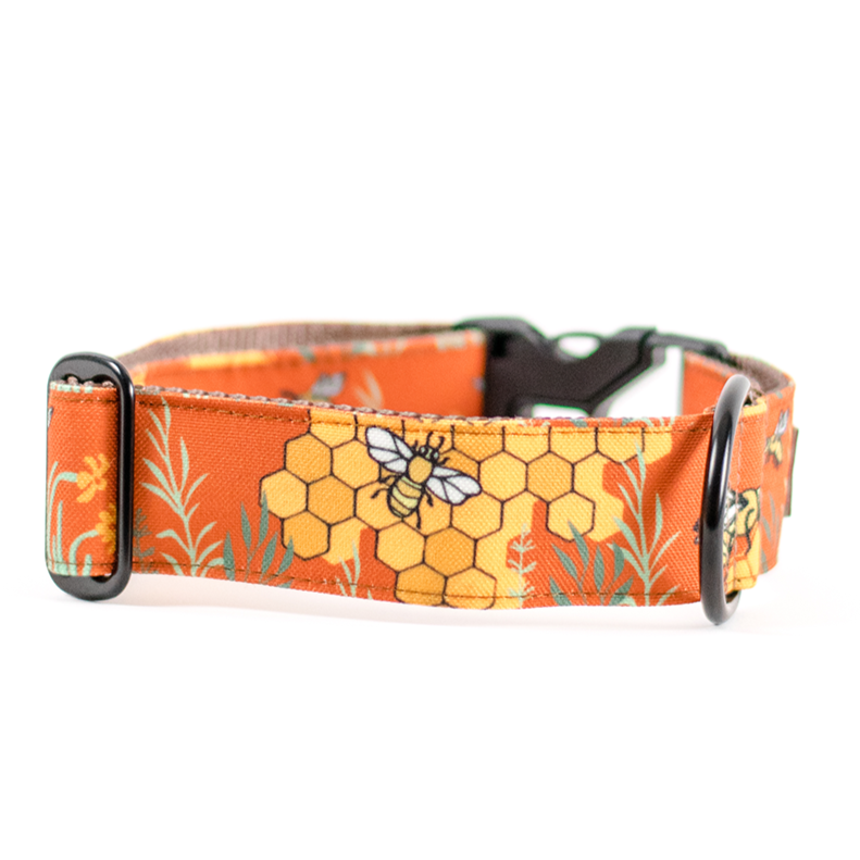 Orange Honey Bee Dog Collar