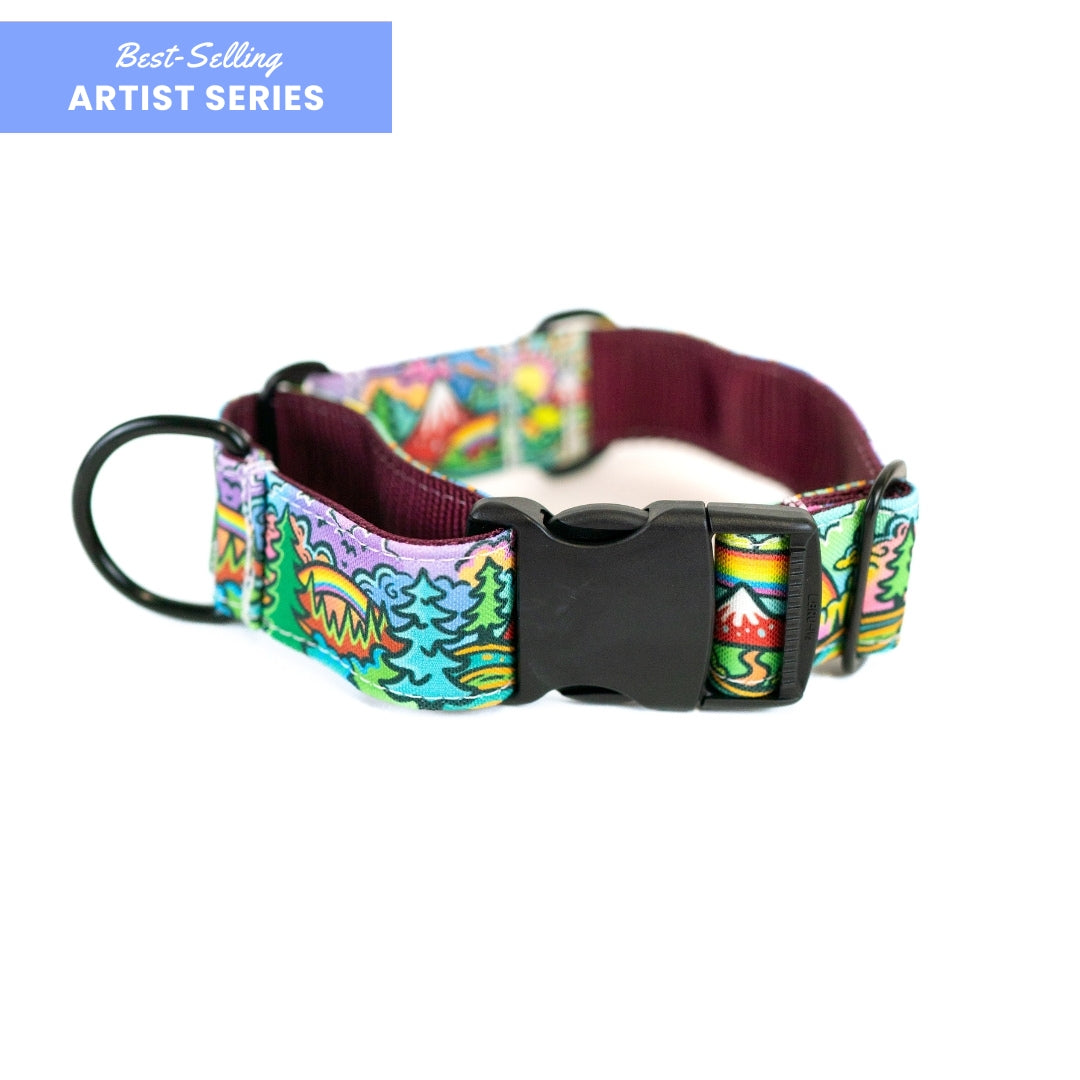 Rainbow Ridge Buckle-On Martingale Dog Collar | Limited Artist Series