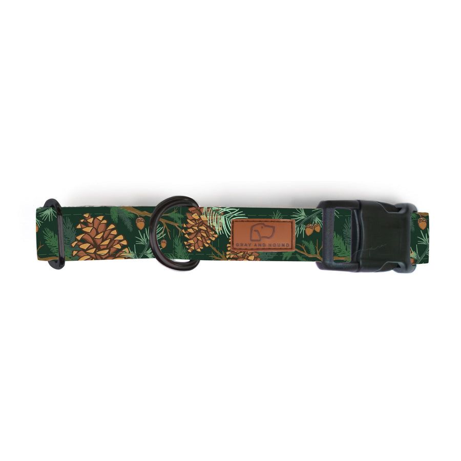 Forest Green Pinecone Dog Collar