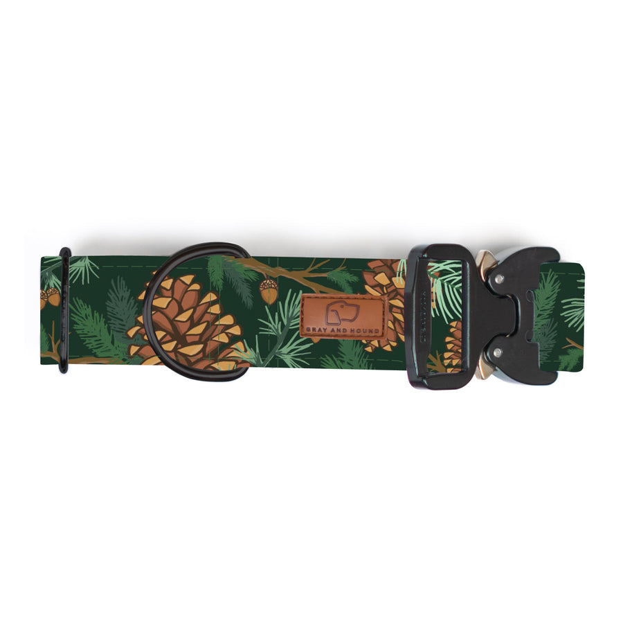 Forest Green Pinecone Dog Collar