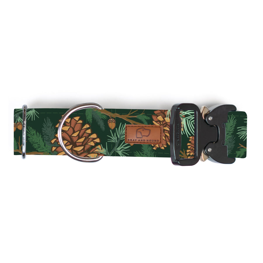 Forest Green Pinecone Dog Collar