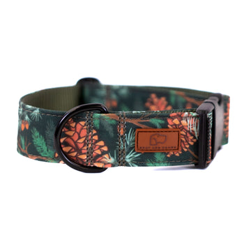 Forest Green Pinecone Dog Collar