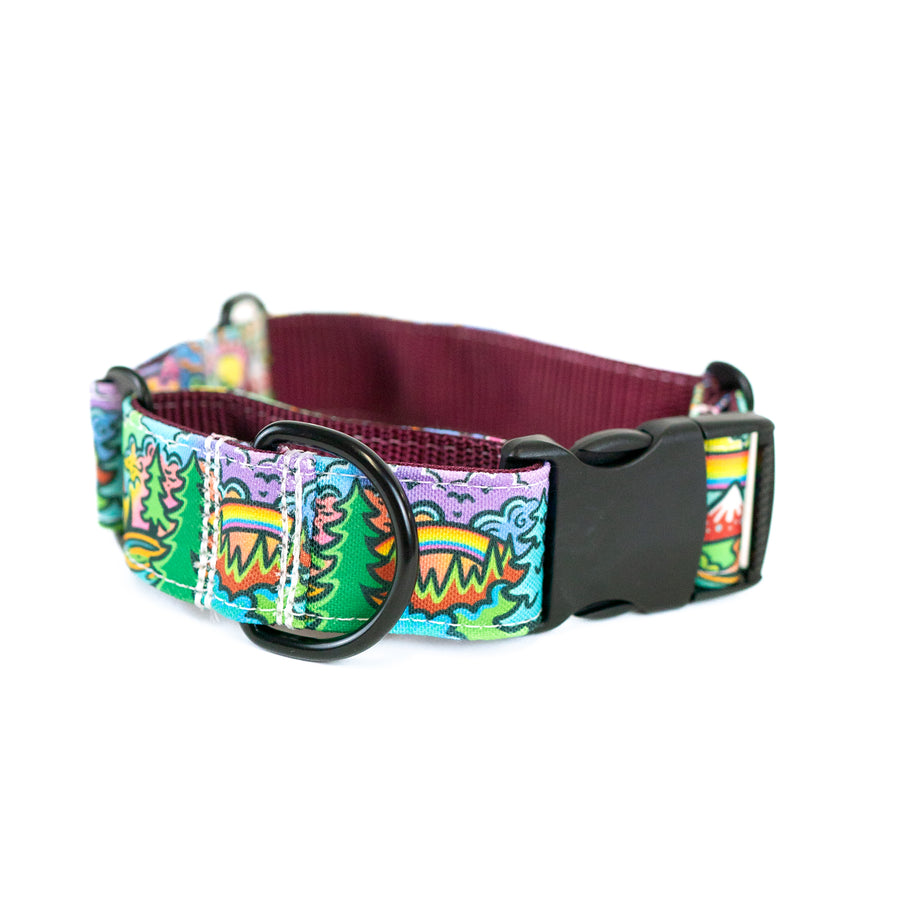 Rainbow Ridge Hybrid Martingale Dog Collar | Limited Artist Series