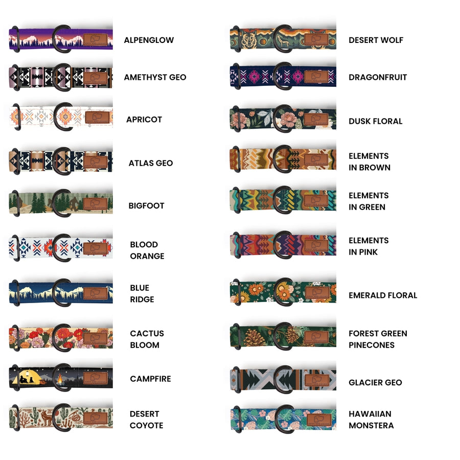 Fabric Martingale Dog Collar Two Pack (choose your designs)