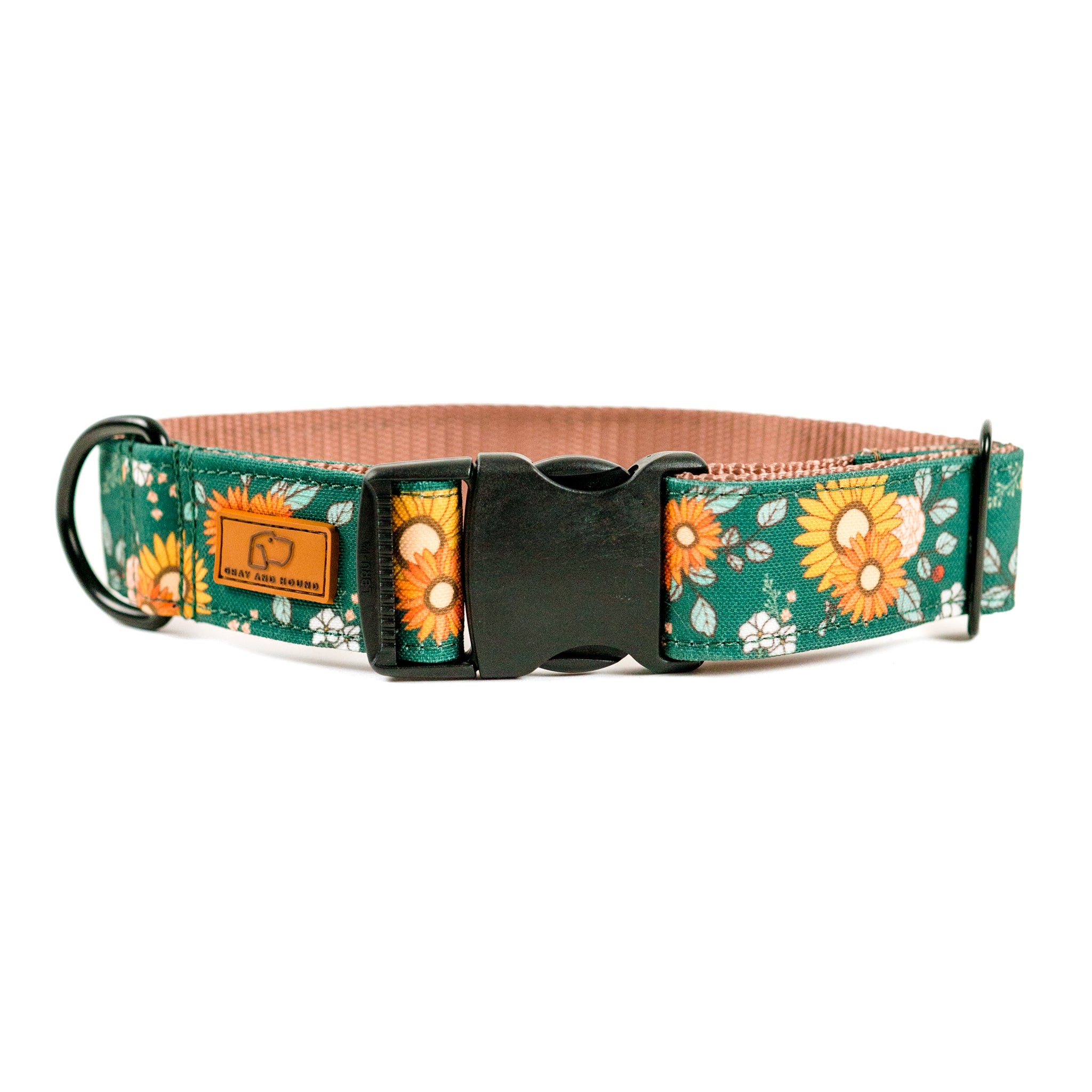 Green Floral Quick Release Dog Collar