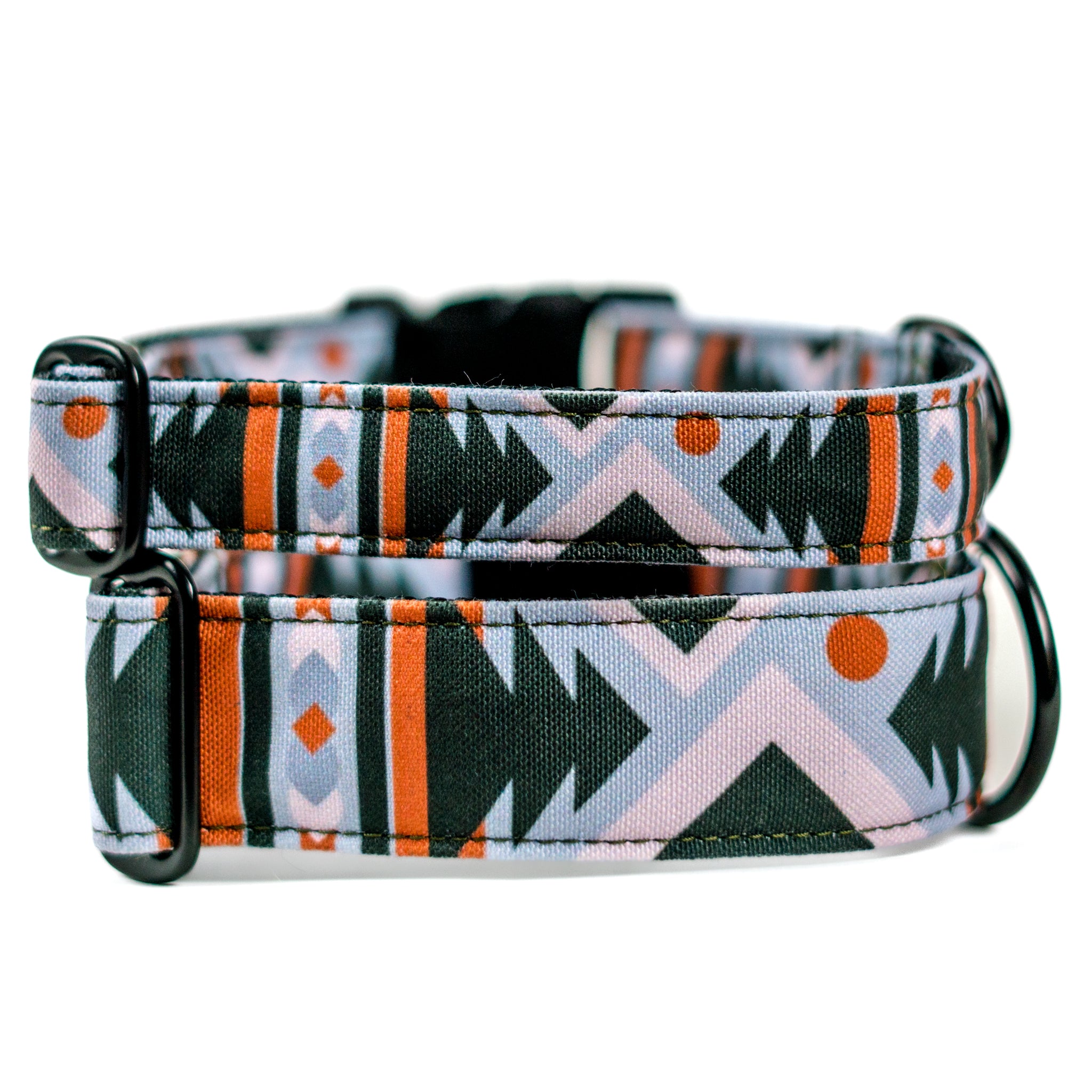 Black and Blue Aztec Dog Collar for Boys
