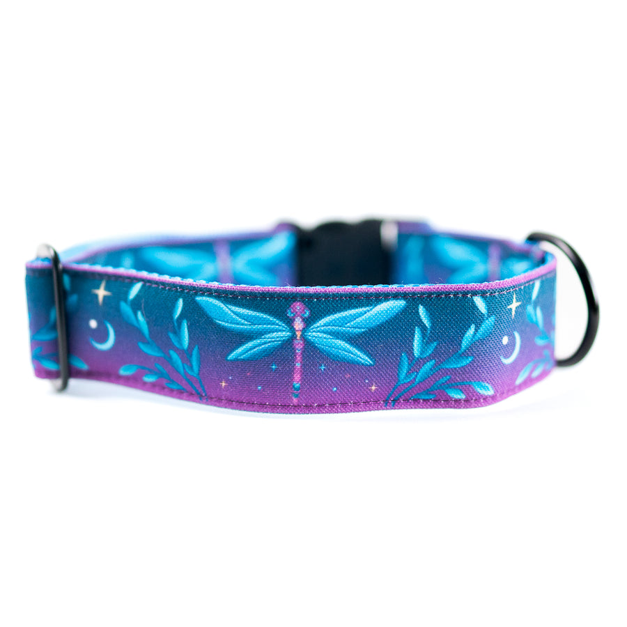 Blue and Purple Dragonfly Dog Collar